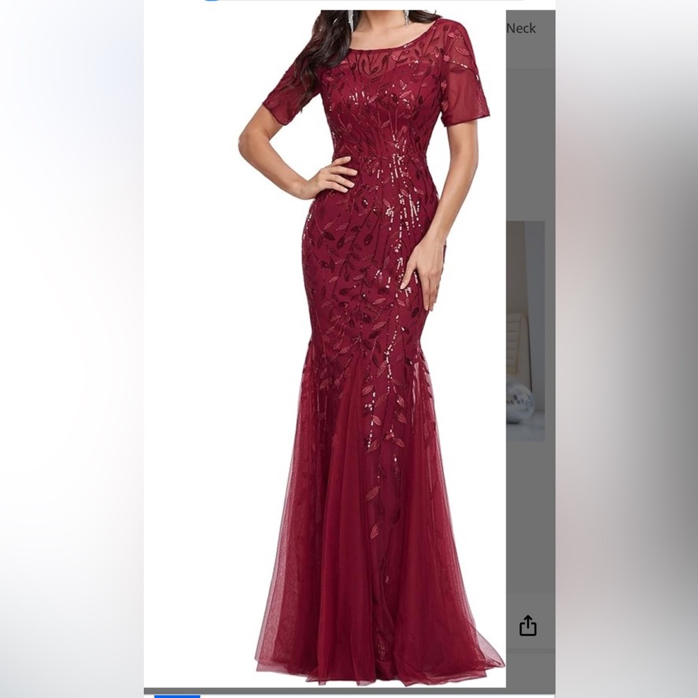Ever-pretty beautiful dress, burgundy.